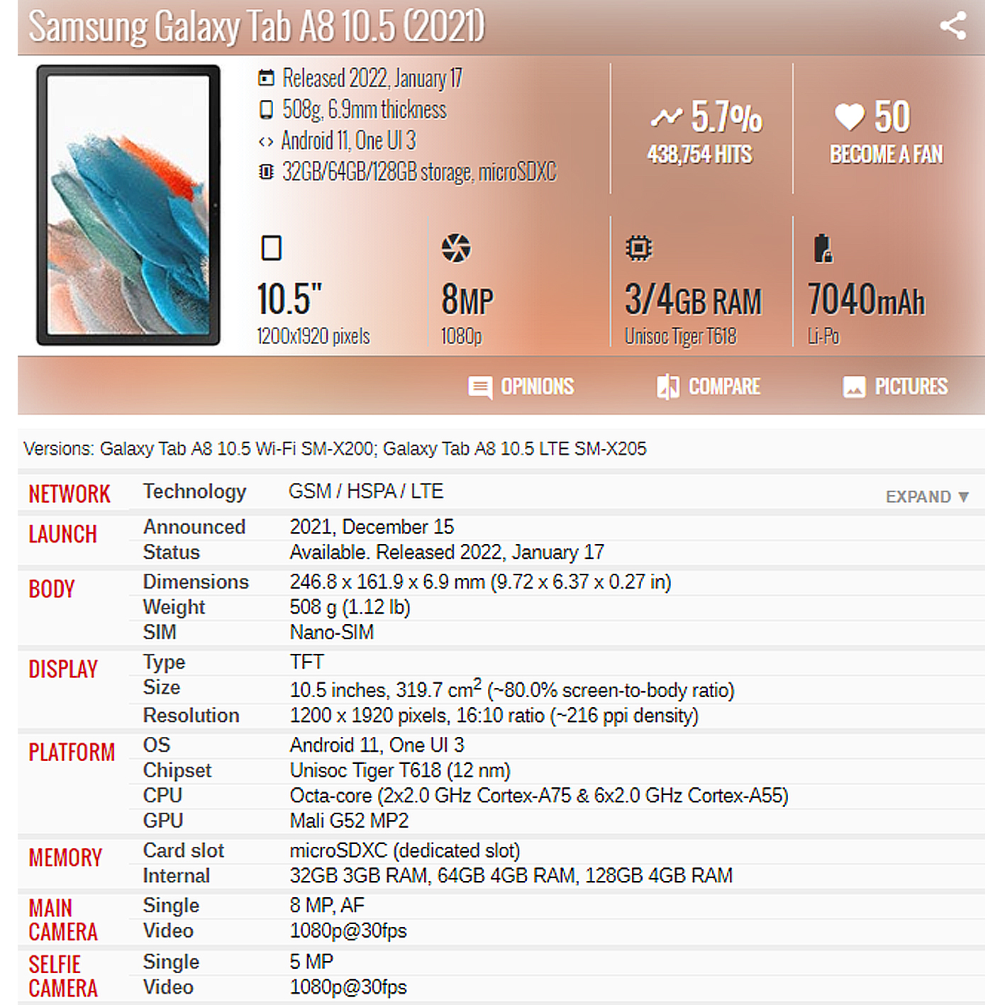 LCD For Samsung Galaxy Tab A8  - Tablet Accessories For Samsung recension och pris