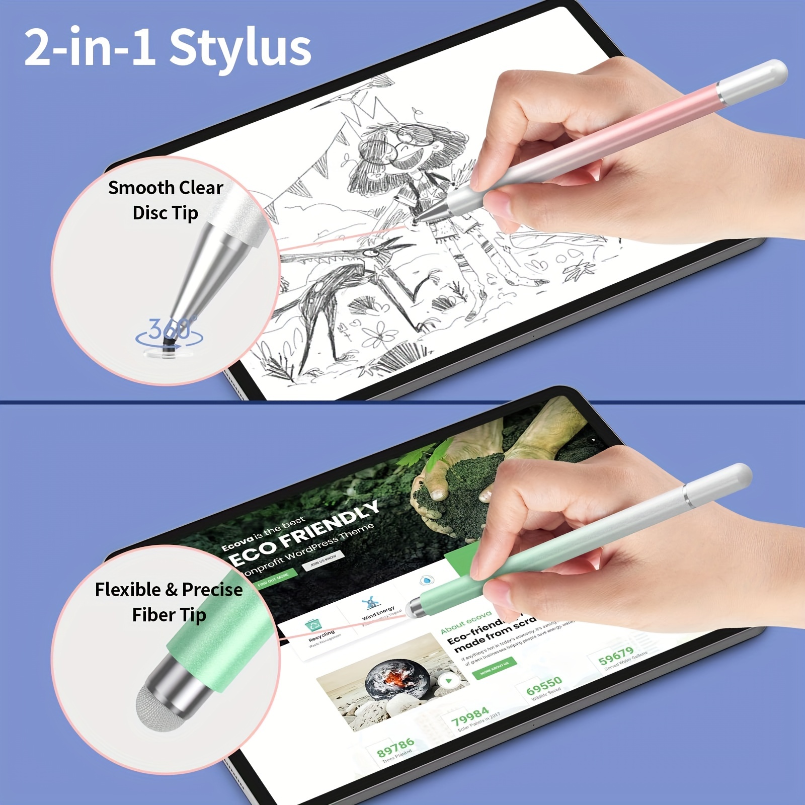 2 in 1 Universal Stylus Pen fo - Tablet Drawing Accessories recension och pris