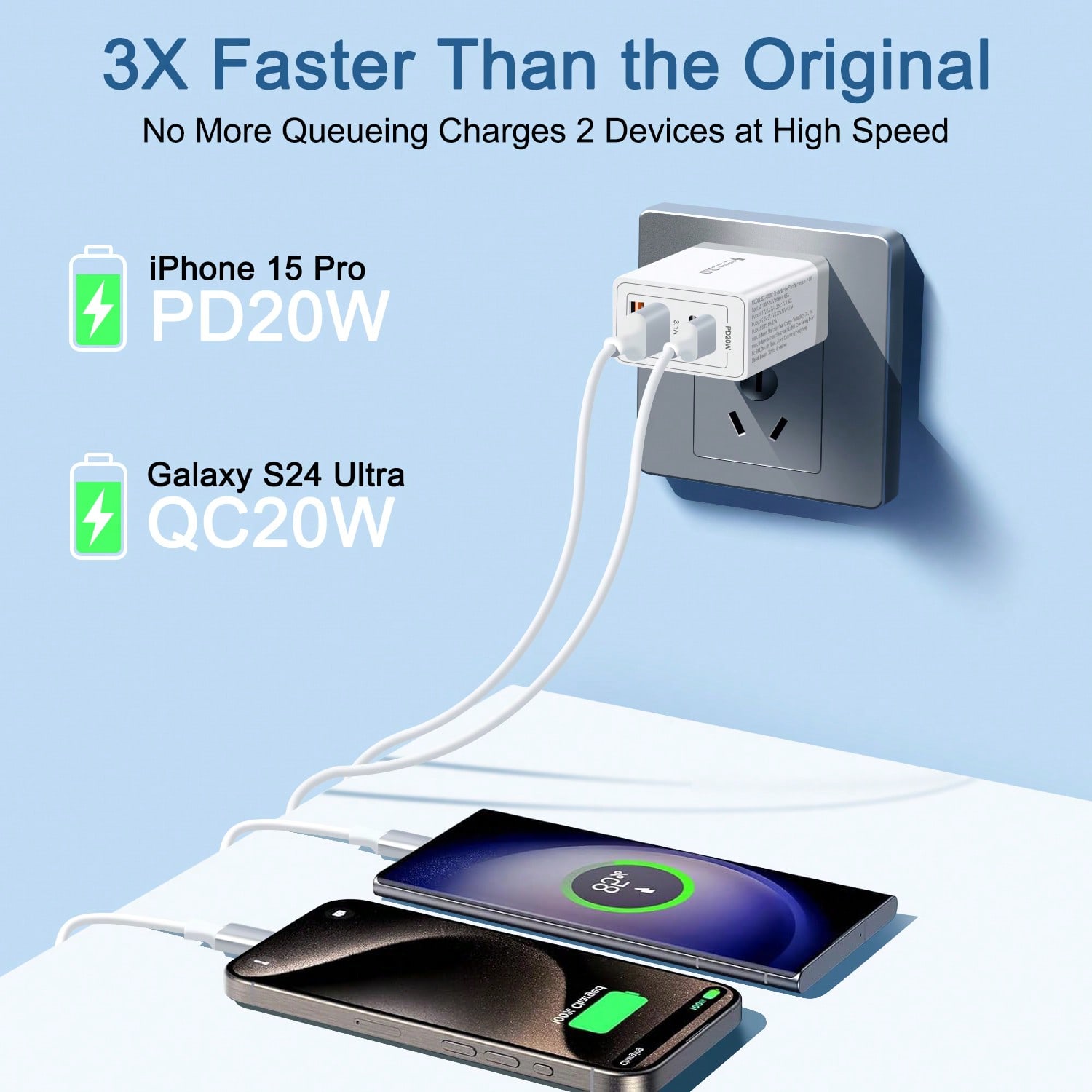 40W US Plug 4-Port 2A2C Wall C - Accessories For Tablet Users recension och pris