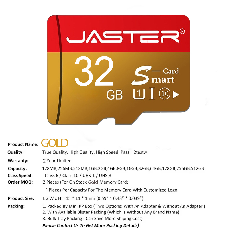 NEW 5PCS Gold TF Card Class10  - Microsd Card Tablet recension och pris
